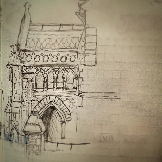 10/365. Attempt at the northern side of the Tynedale Baptist Church, Whiteladies Road. Pencil. 20 mins. http://instagram.com/p/pTb4JNny7r/