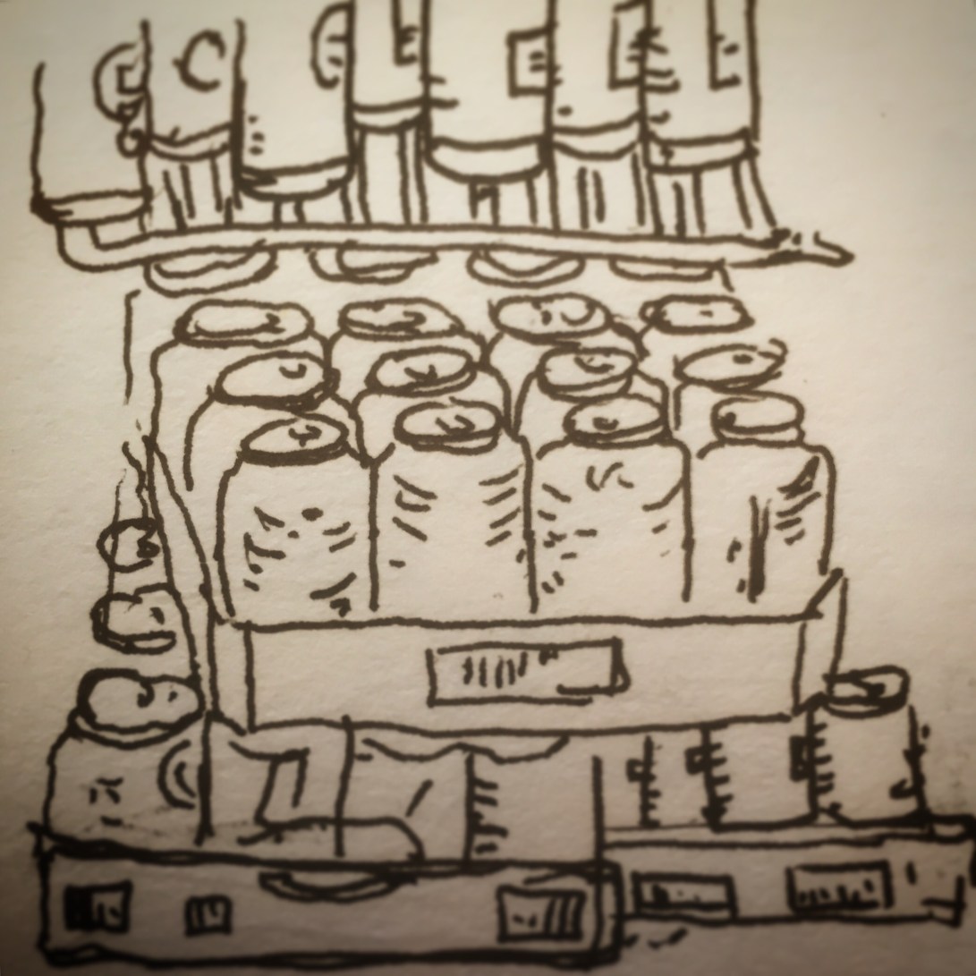 89/365 Another catch up. Very fast doodle of the insides of the fridge at my beloved local chip shop. Filled with a variety of sugary enticing nastiness. Drawn at speed. V-ball. Notebook: Artemis.