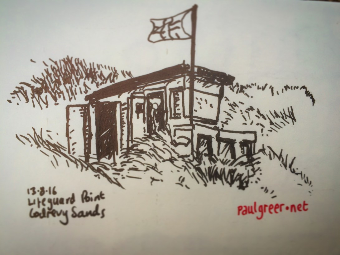 154/365 13.08.16 Lifeguard point, Gwithian Sands. V-ball Notebook: Myrtle