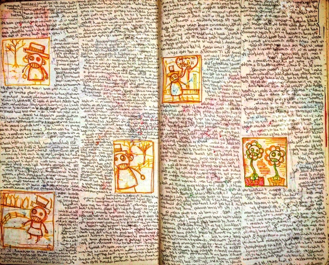 Notebook Ethel, Spread Thirty-Seven. Garbage writing stories with bad illustrations. 📓✍️🖼